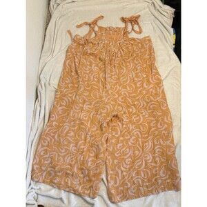 Orange Motif Ollari Printed Jumpsuit Size XL